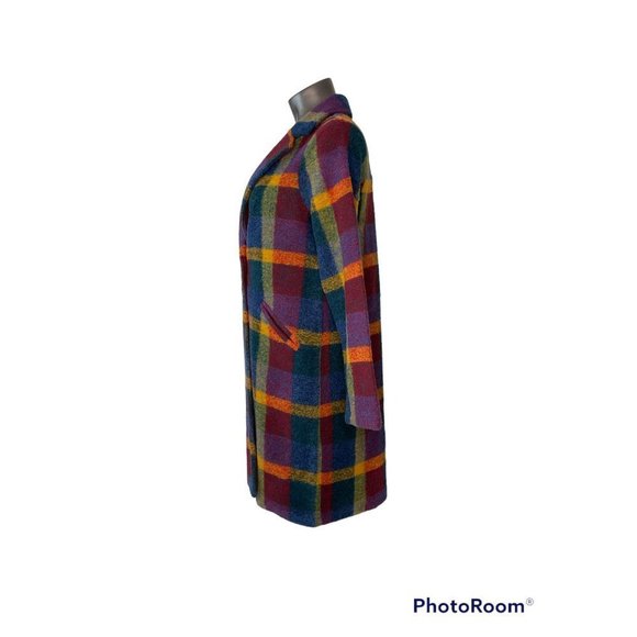 *SOLD* Rachel Zoe Women’s Plaid Coat Multicolor Size Small NWT. Wool long winter - Picture 3 of 7